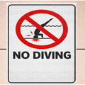 No Diving Pool Sign Safety Warning Poster 13x19 Laminated Pool Area Sign Outdoor Pool Rules Decor