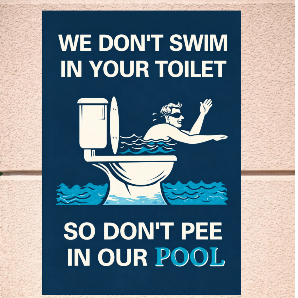 Funny Pool Sign Don’t Pee In Pool Humor Pool Decor 13x19 Laminated Pool Rules Sign Backyard Pool Humor Sign