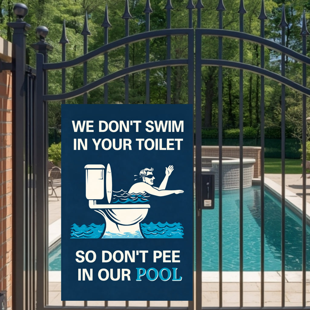 Funny Pool Sign Don’t Pee In Pool Humor Pool Decor 13x19 Laminated Pool Rules Sign Backyard Pool Humor Sign