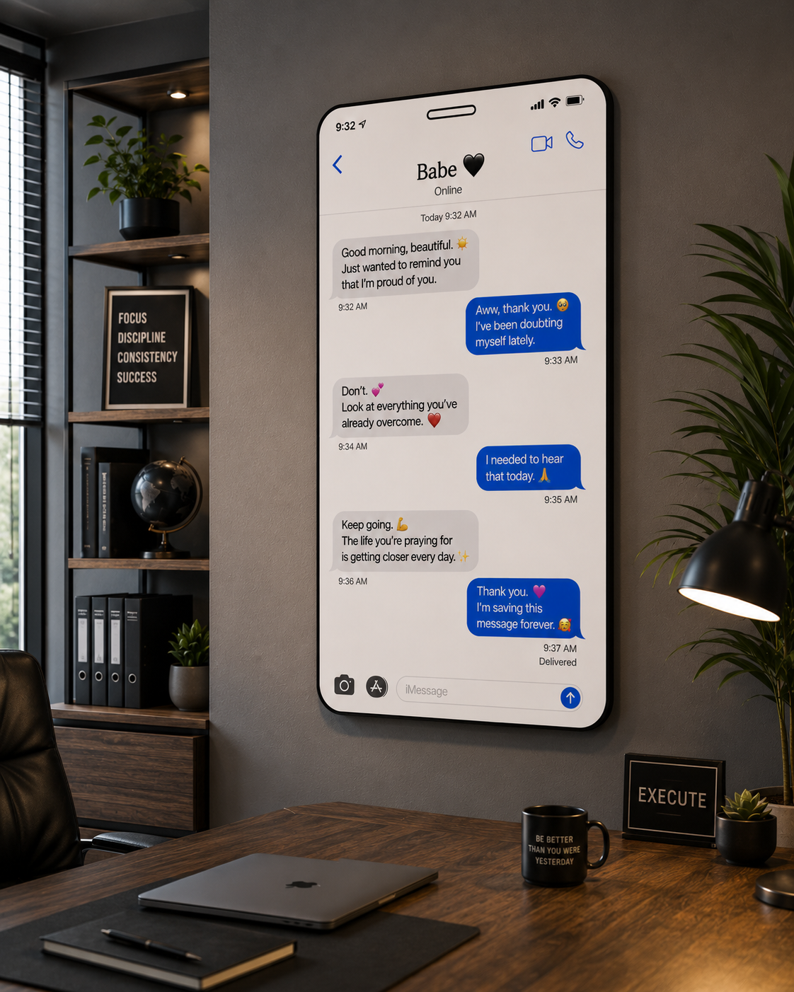 Personalized Text Message Wall Art | Custom Phone Conversation Sign | First Date Texts Gift | Personalized Couple Wall