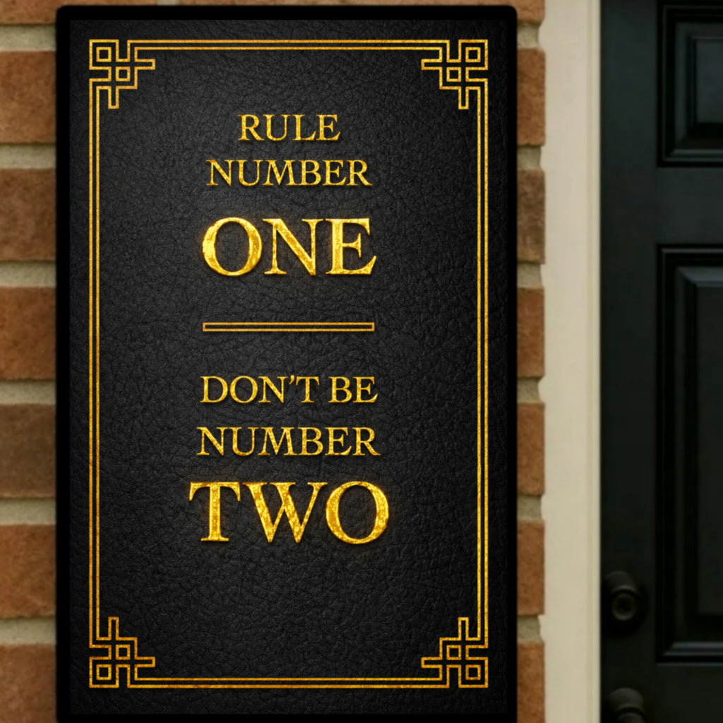 Rule Number One Don’t Be Number Two Luxury Gold Wall Art – 13x19 Laminated Motivational Poster Print