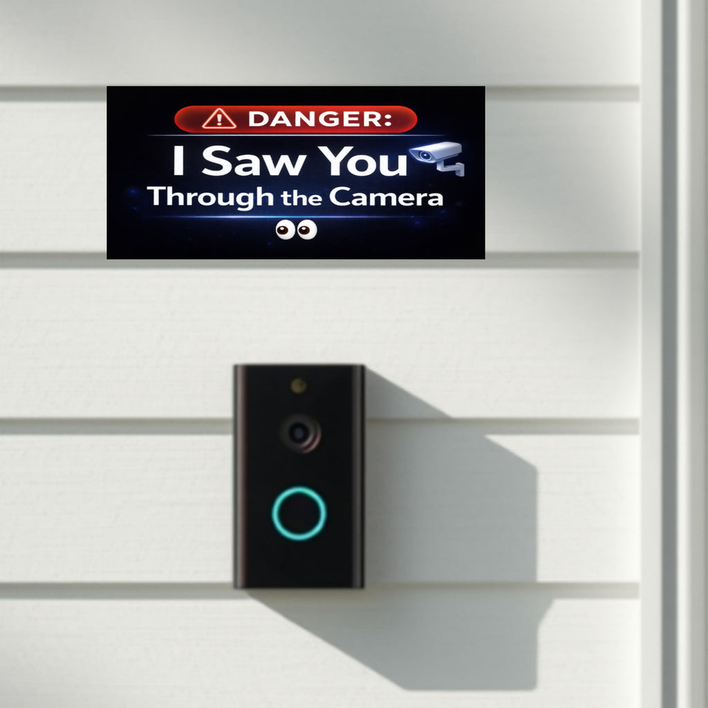 Security Camera Warning Sign I Saw You Through The Camera Modern Door Sign Home Protection Decor