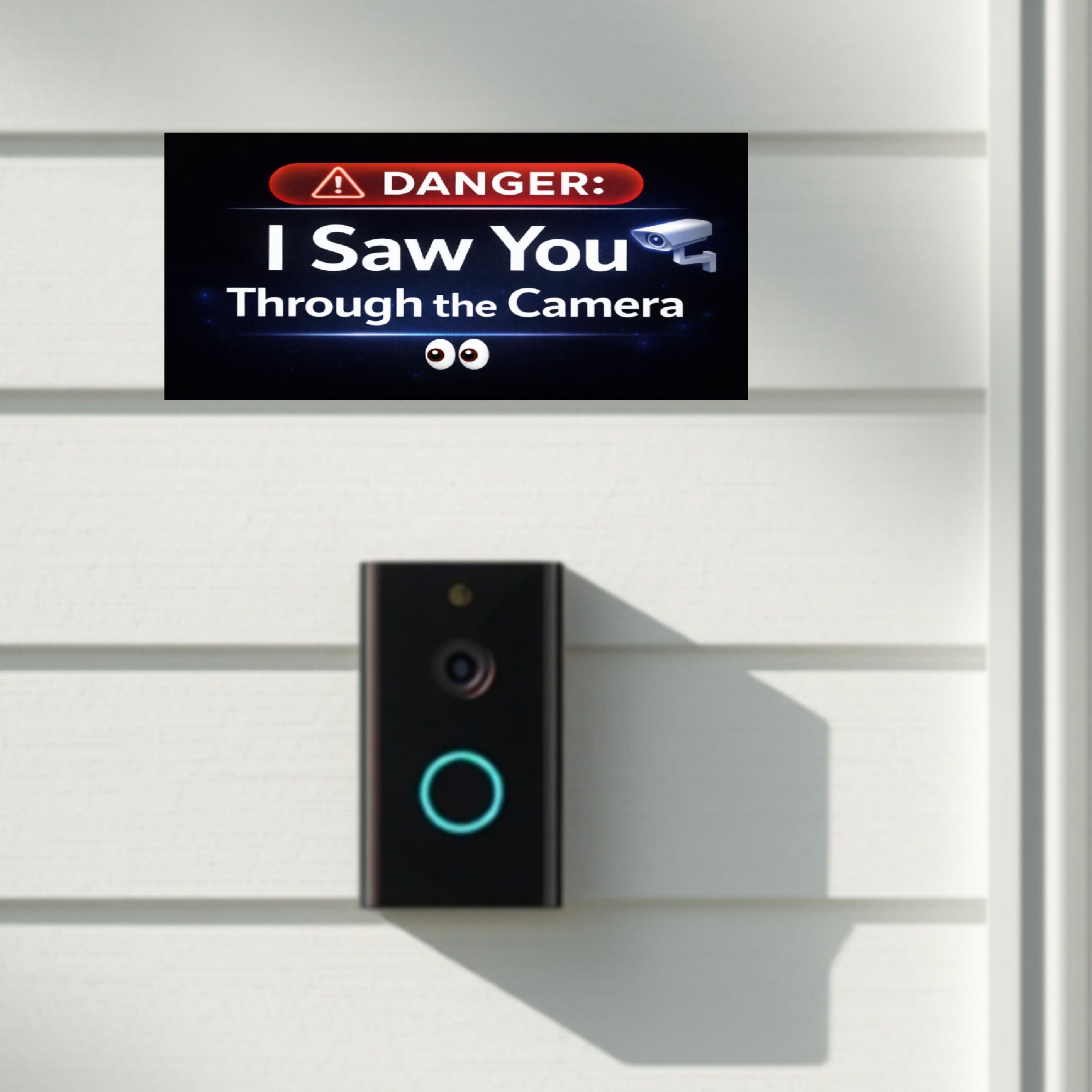Security Camera Warning Sign I Saw You Through The Camera Modern Door Sign Home Protection Decor