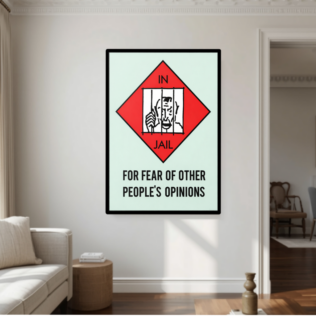 In Jail for Other People’s Opinions Sign – Motivational Freedom 13x19in Laminated Print| Self Confidence Wall Art