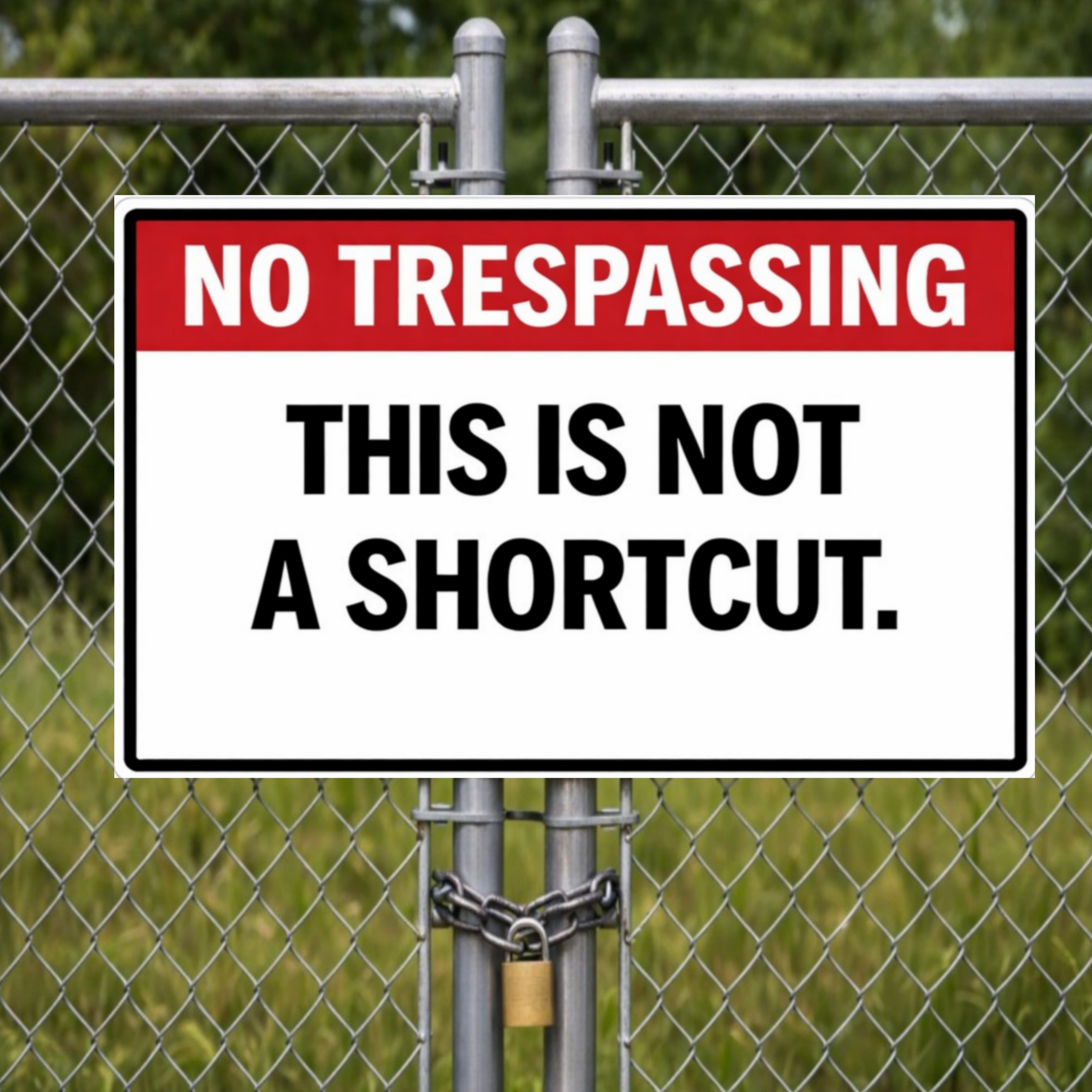 No Trespassing This Is Not A Shortcut Sign 13x19 Laminated Outdoor Warning Sign Private Property Yard Sign Funny Security Sign