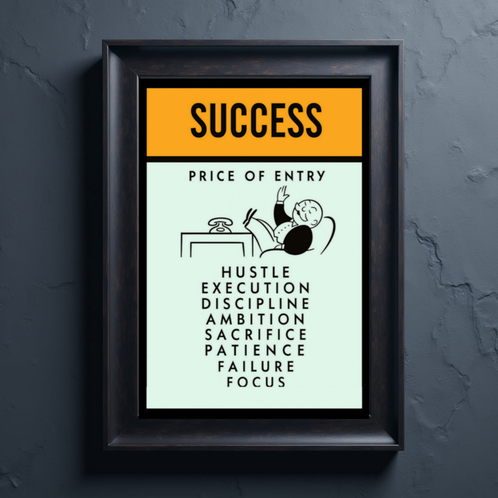 Success Poster – Price of Entry Motivational Wall Art | Hustle Discipline Focus Decor 13x19in