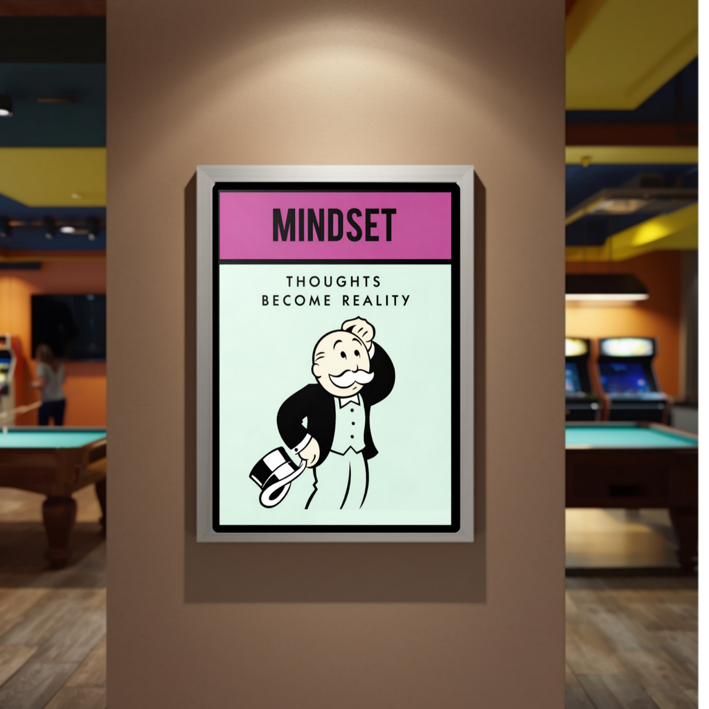 Mindset Wall Art Thoughts Become Reality Motivational Poster 13x19 Laminated Success Mindset Decor Inspirational Office Wall Art