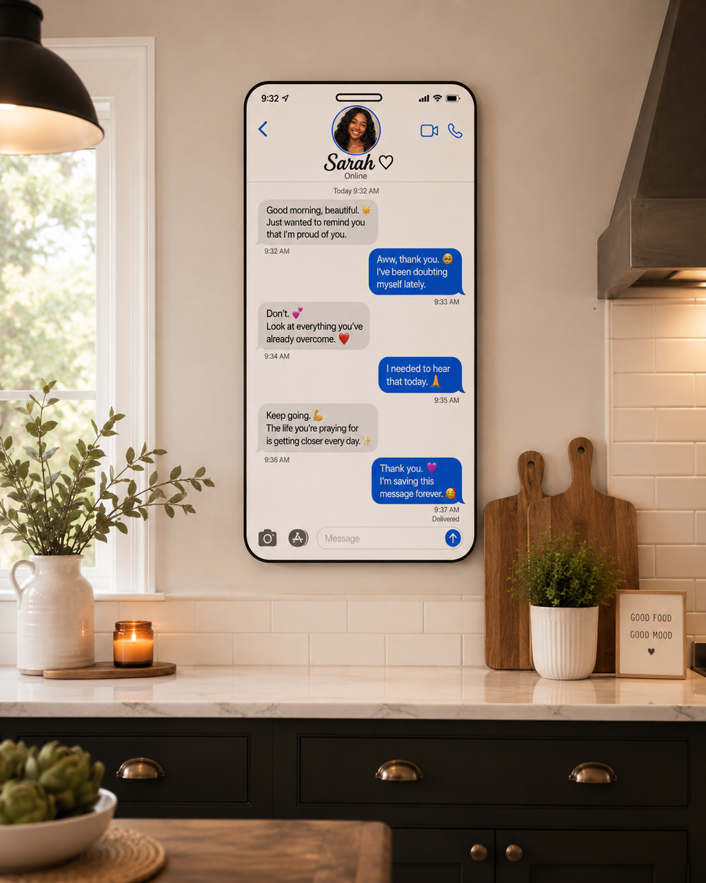 Personalized Text Message Wall Art | Custom Phone Conversation Sign | First Date Texts Gift | Personalized Couple Wall