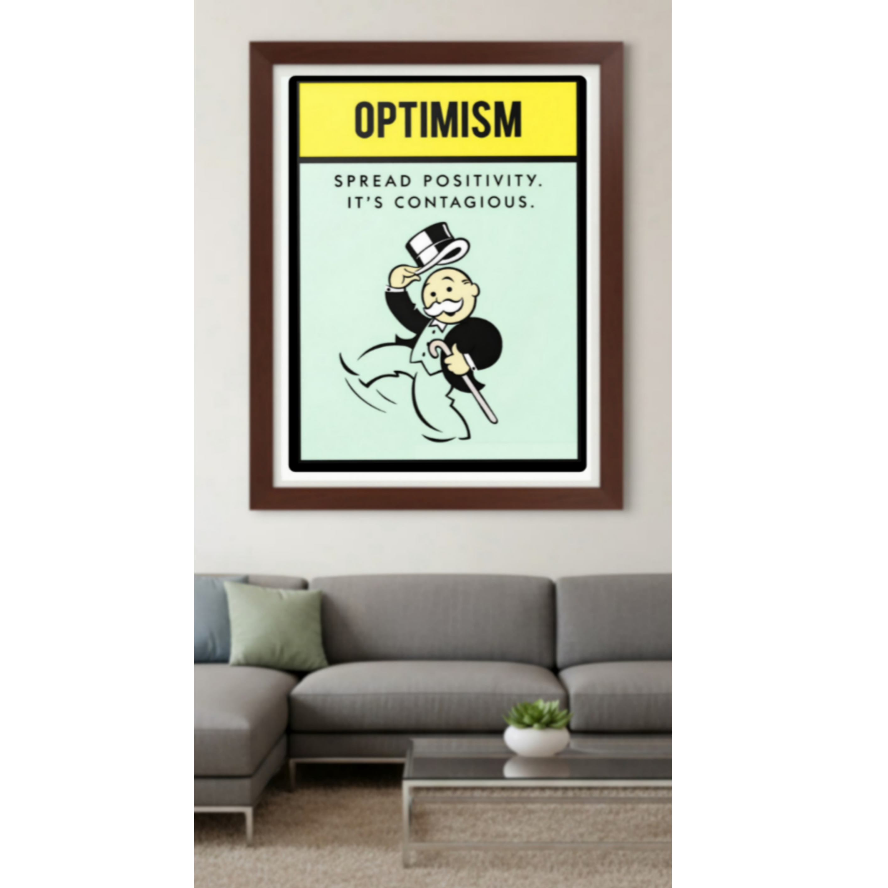 Optimism Spread Positivity Wall Art – Positive Mindset Laminated or Framed| Inspirational Office Decor