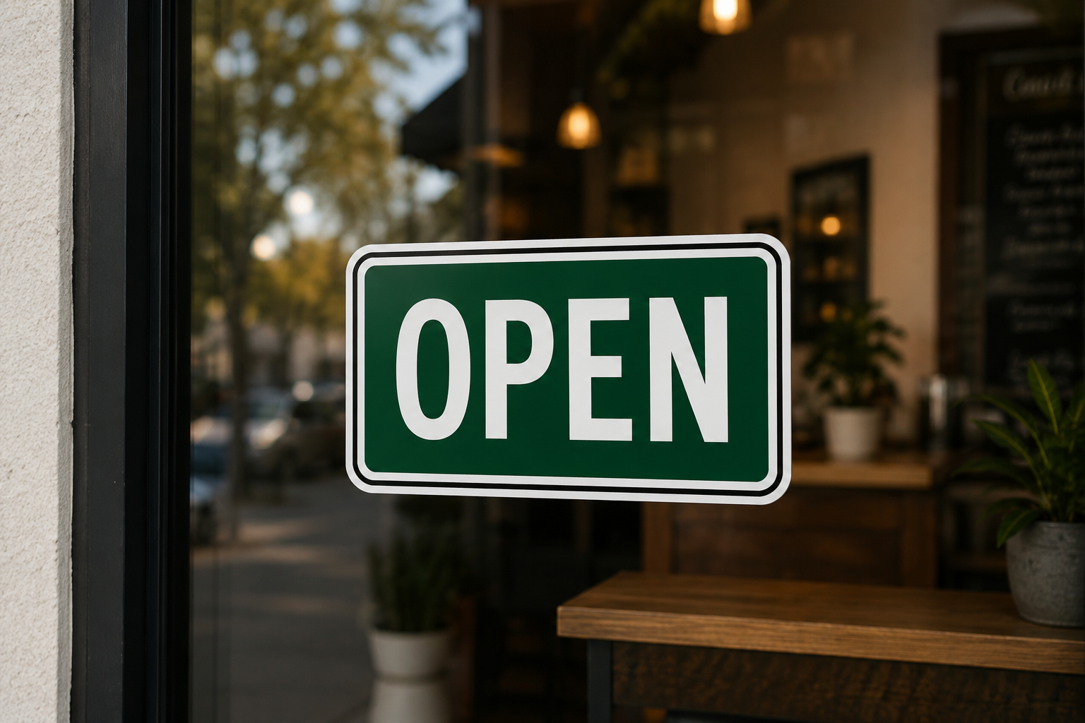 Open Closed Signs | 6x12 Laminated Business Door Signs | Glossy Storefront Decor | Modern Shop Signs
