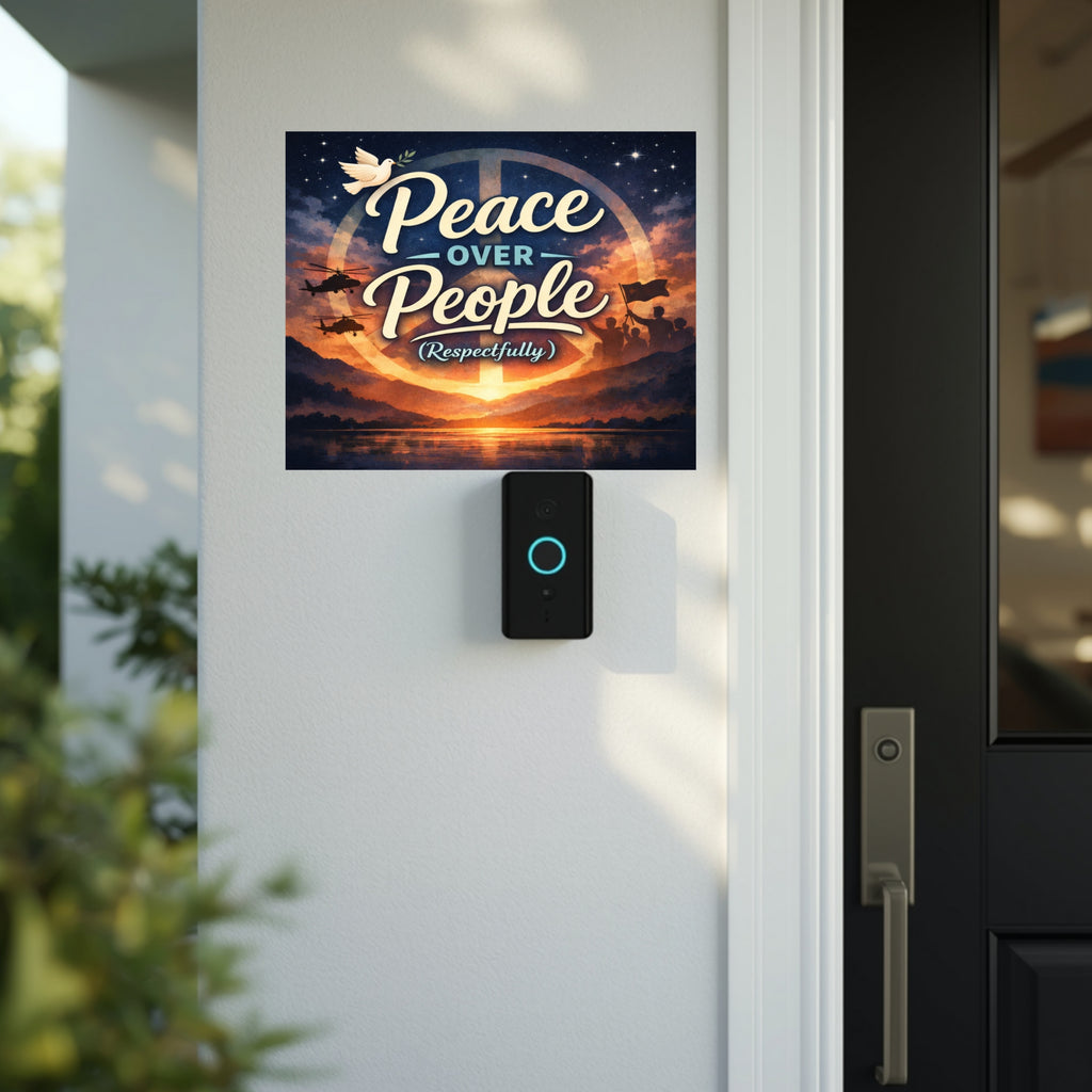 Peace Over People Wall Art (Respectfully) – Motivational Statement Decor | Aluminum Backing Sign