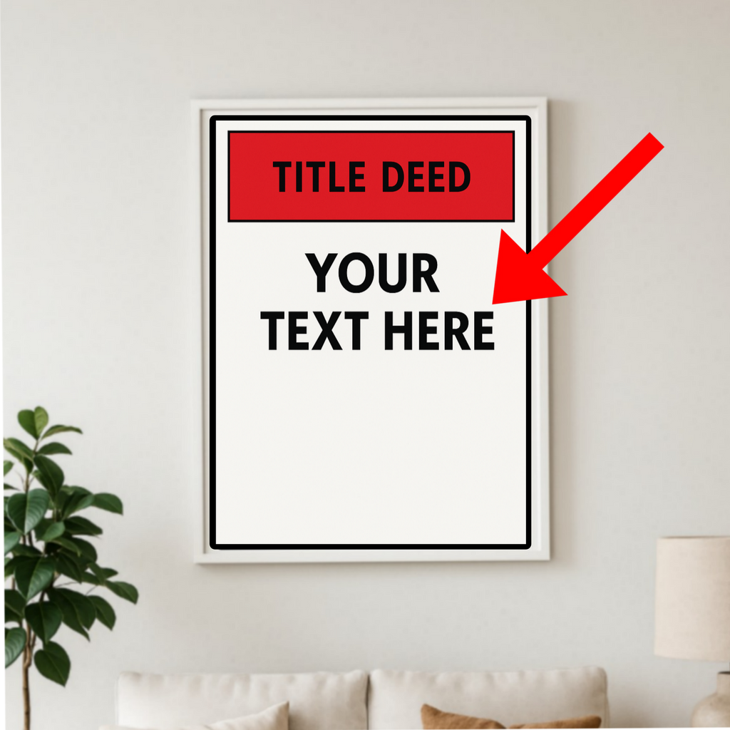 Custom Title Deed Sign Personalized Warning Sign Property Sign 13x19 Laminated Custom Text Sign Home Security Decor