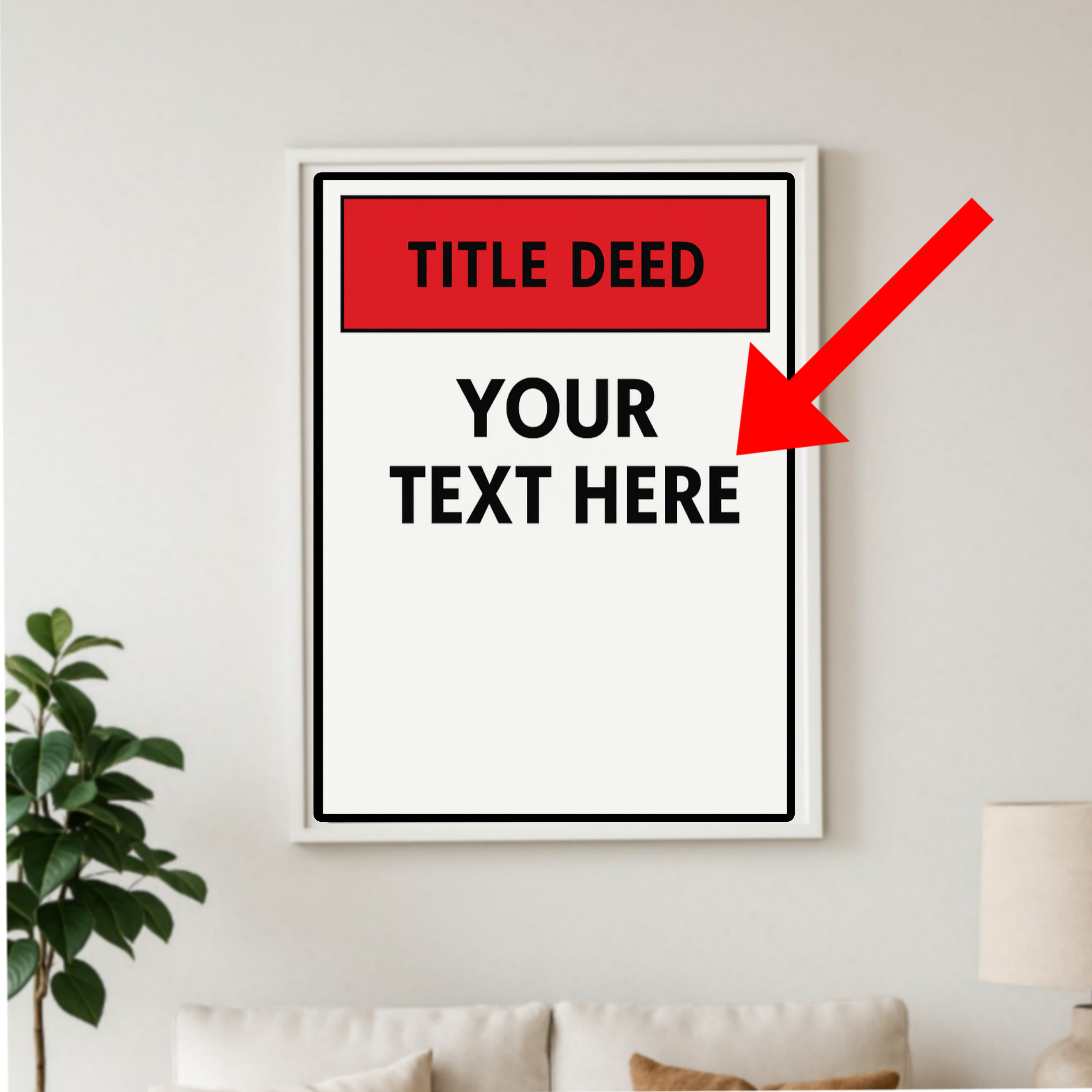 Custom Title Deed Sign Personalized Warning Sign Property Sign 13x19 Laminated Custom Text Sign Home Security Decor