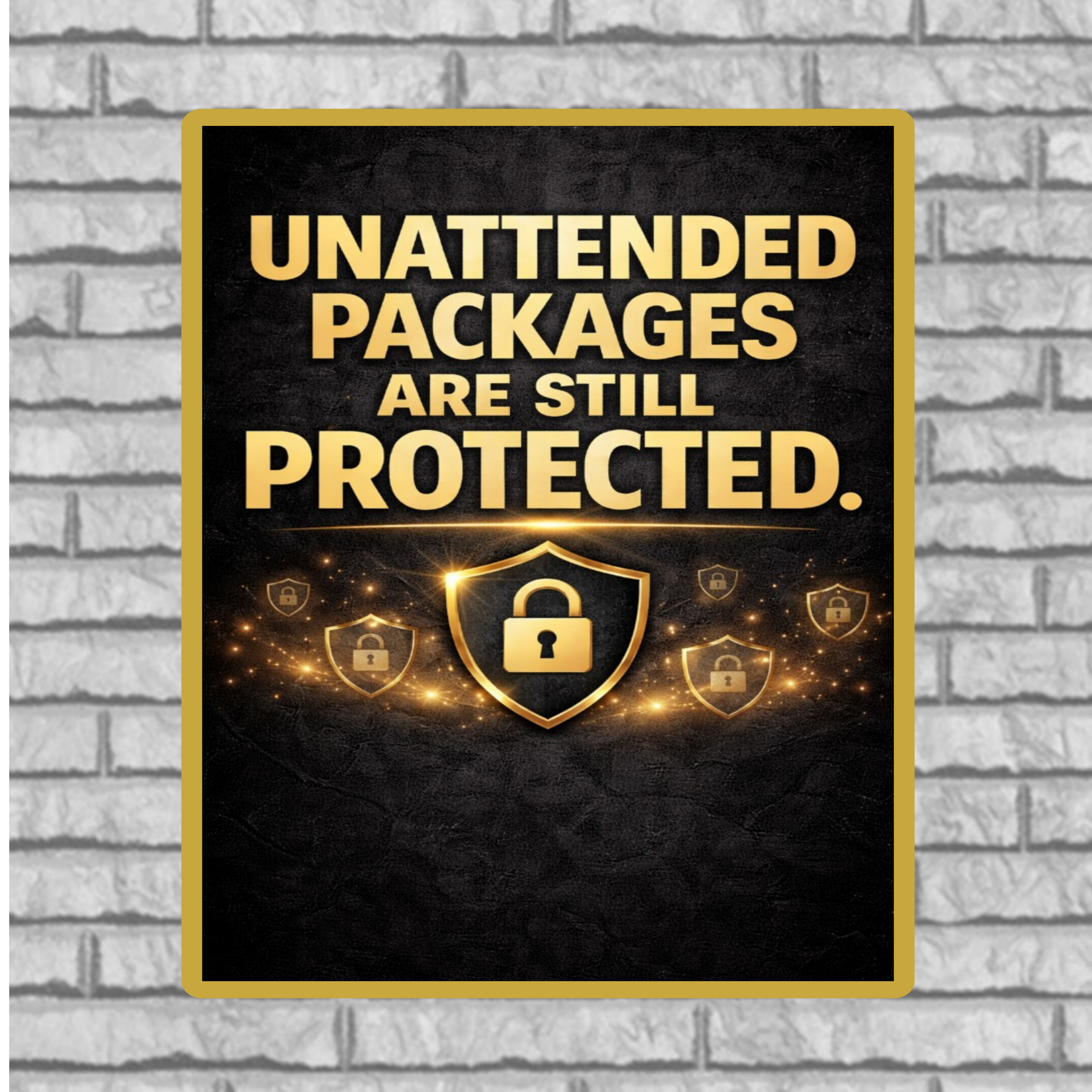 Unattended Packages Protected Sign 13x19 Laminated Porch Security Sign Outdoor Package Protection Warning Sign