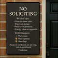 Elegant No Soliciting Sign – Respect Our Peace Door Sign  Modern Minimalist Home Entry Decor (13x19 & 8x9)