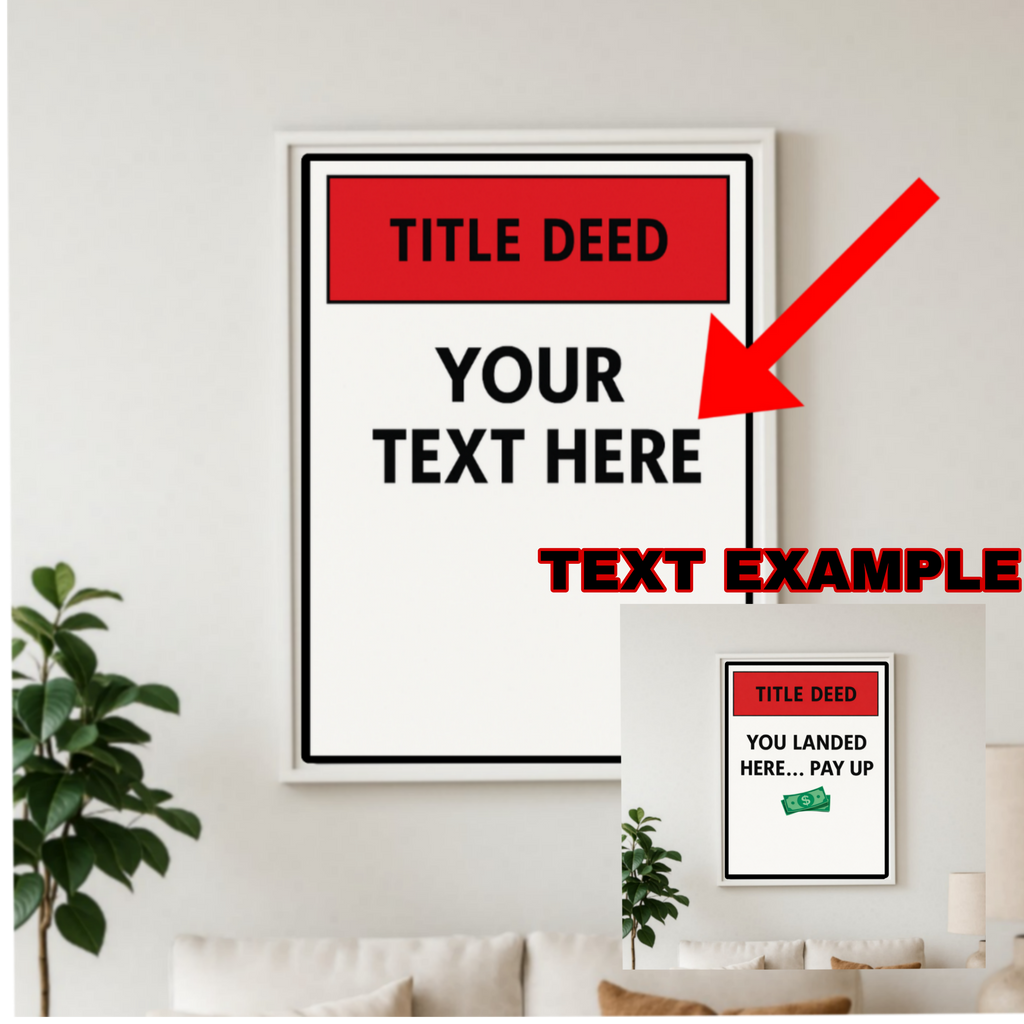 Custom Title Deed Sign Personalized Warning Sign Property Sign 13x19 Laminated Custom Text Sign Home Security Decor