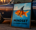 Mindset Is Everything Fish Wall Art – Motivational Laminated Print 13x19 – Inspirational Ocean Decor