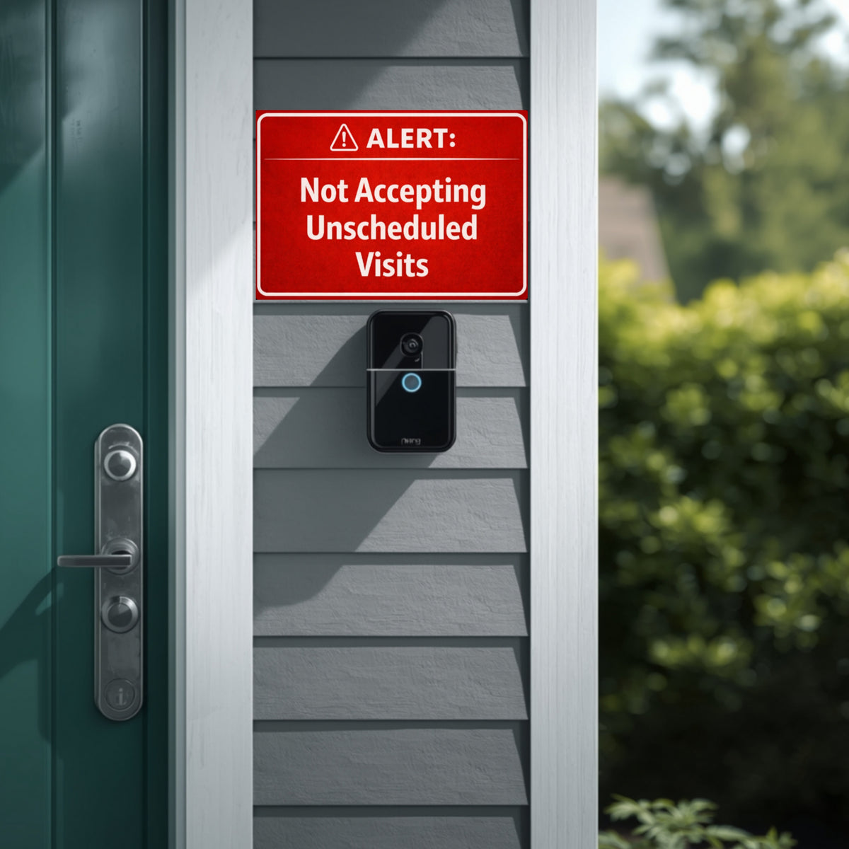 Alert Not Accepting Unscheduled Visits Sign Funny No Soliciting Door Sign Home Privacy Decor