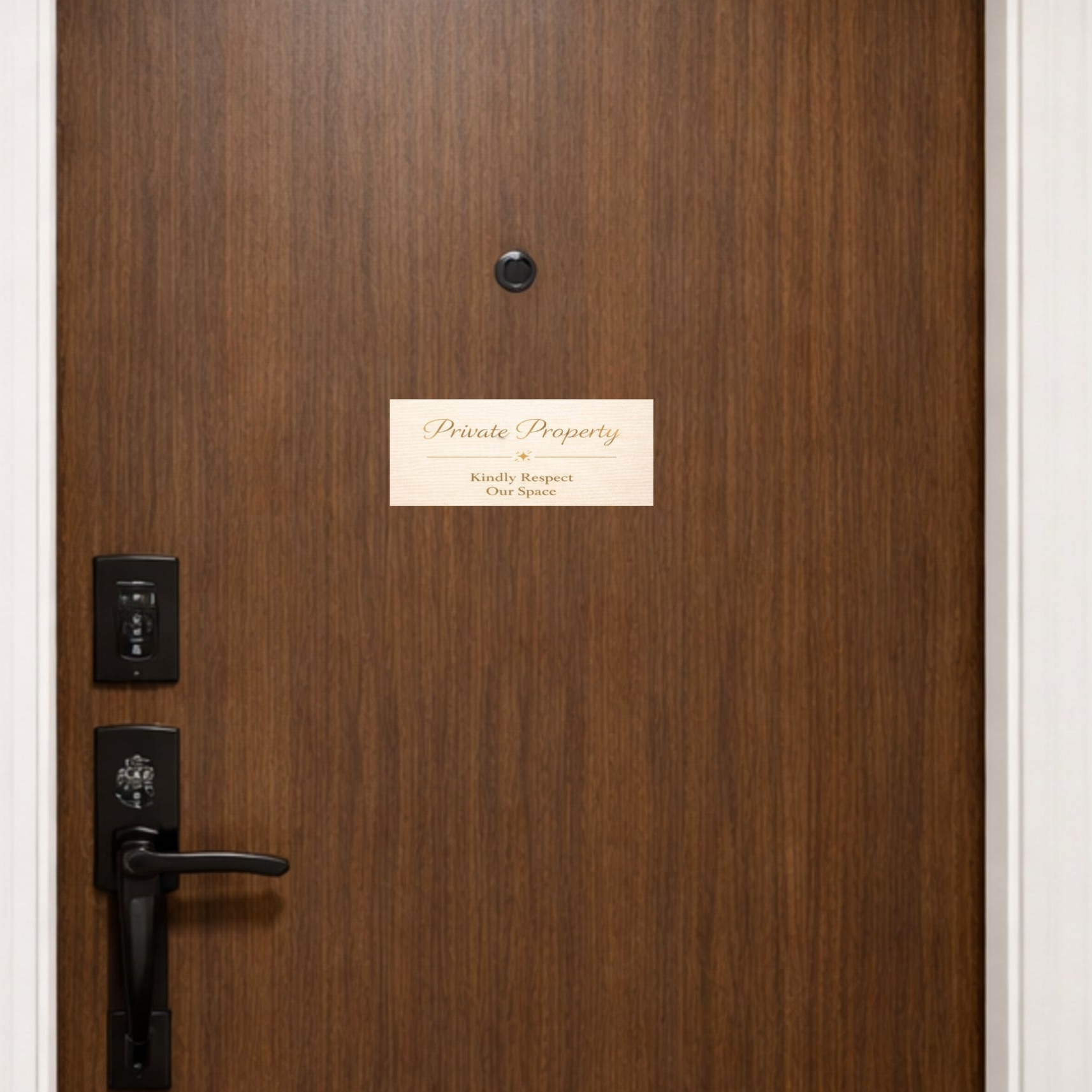 Private Property Sign – Kindly Respect Our Space | Elegant Home Sign | Minimalist Door Decor | Laminated & Durable