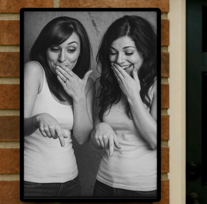 Funny Wall Art Women Laughing Pointing Poster Humor Wall Decor 13x19 Laminated Funny Home Decor Conversation Piece