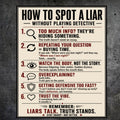 How To Spot A Liar Sign 13x19 Laminated Educational Poster Body Language Truth Detection Psychology Wall Art Mindset Sign