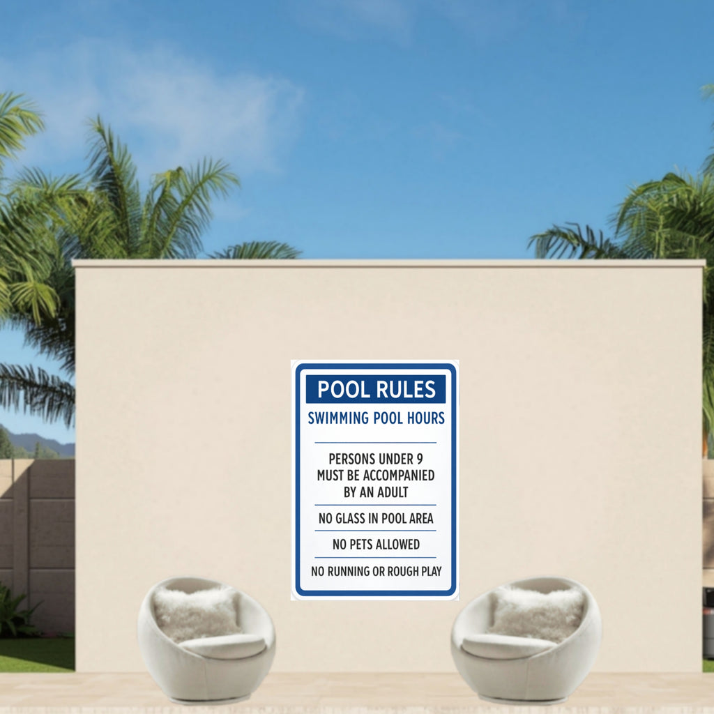 Pool Rules Sign Swimming Pool Safety Poster 13x19 Laminated Pool Area Rules Sign Outdoor Backyard Pool Decor