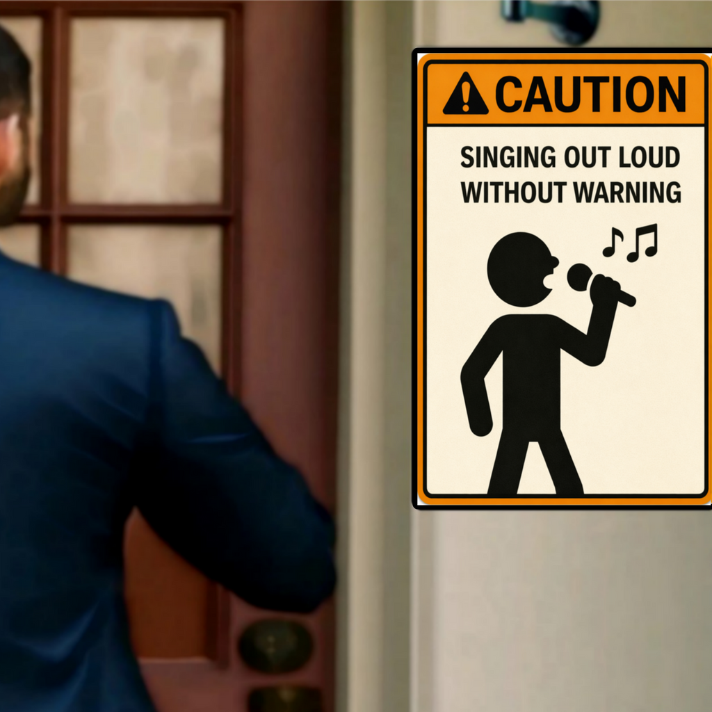 Singing Out Loud Without Warning Funny Caution Sign 13x19 Laminated Print Music Lover Humor Wall Art Funny Decor Gift