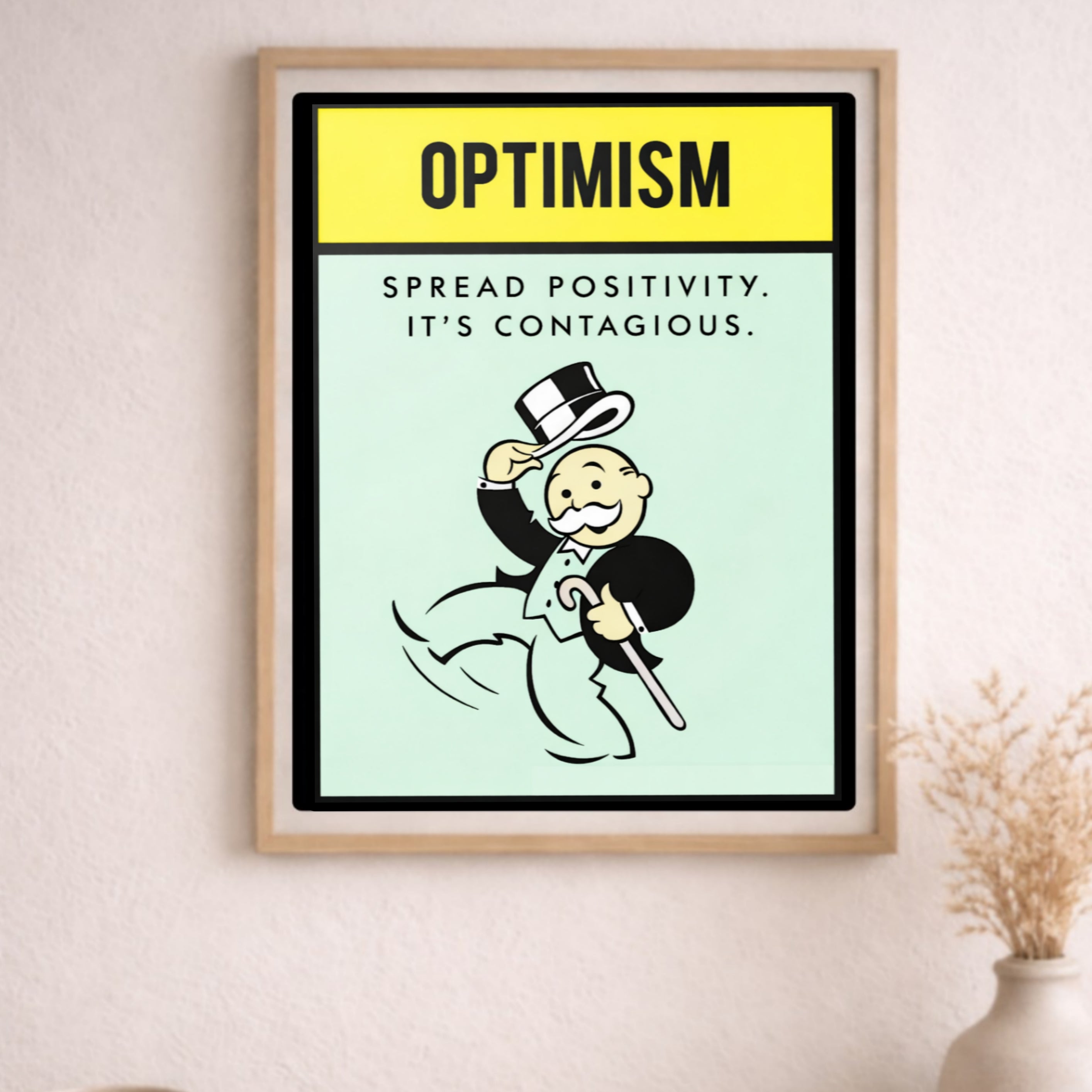 Optimism Spread Positivity Wall Art – Positive Mindset Laminated or Framed| Inspirational Office Decor