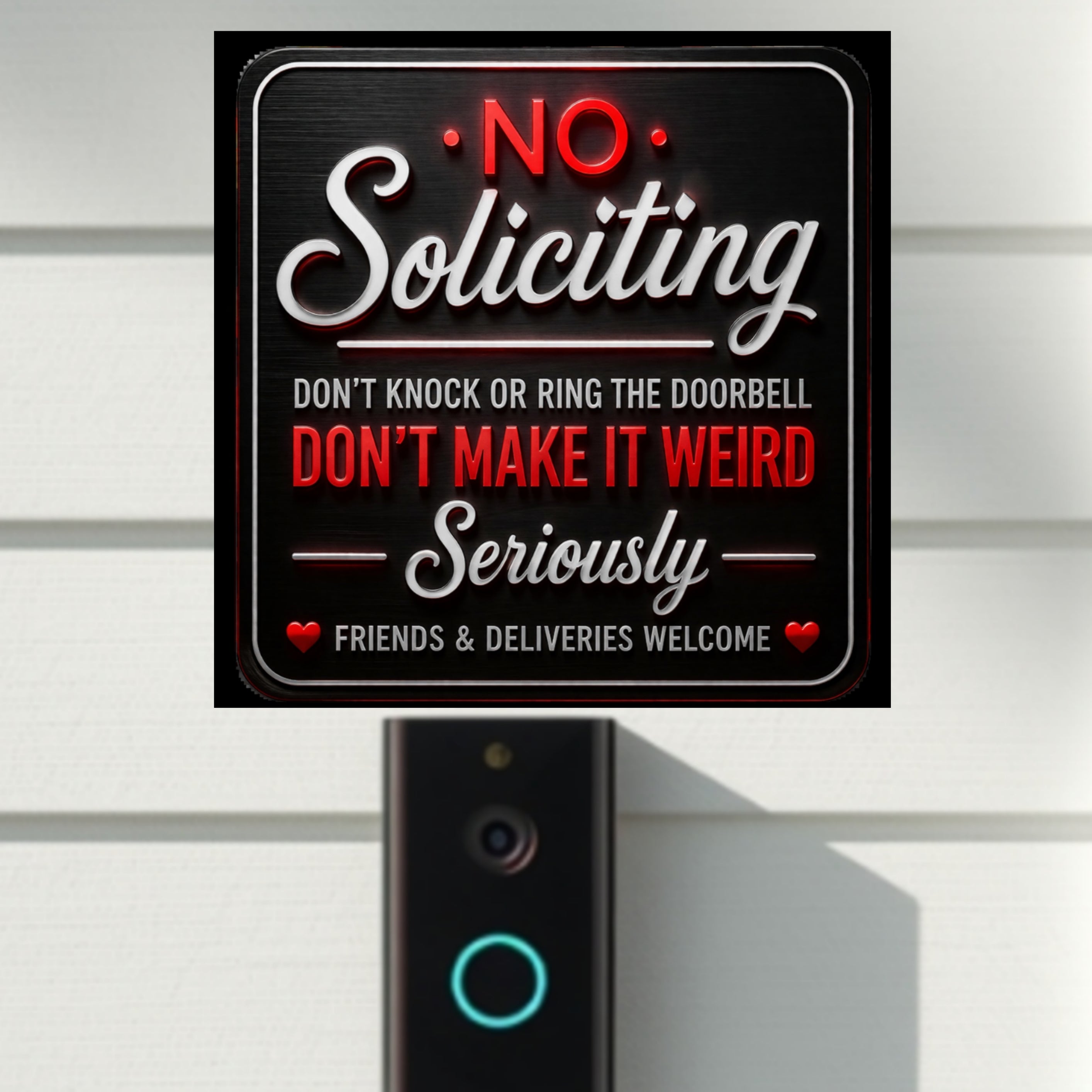 No Soliciting Don’t Make It Weird Funny Door Sign Modern Home Decor Statement Piece, 6x9in