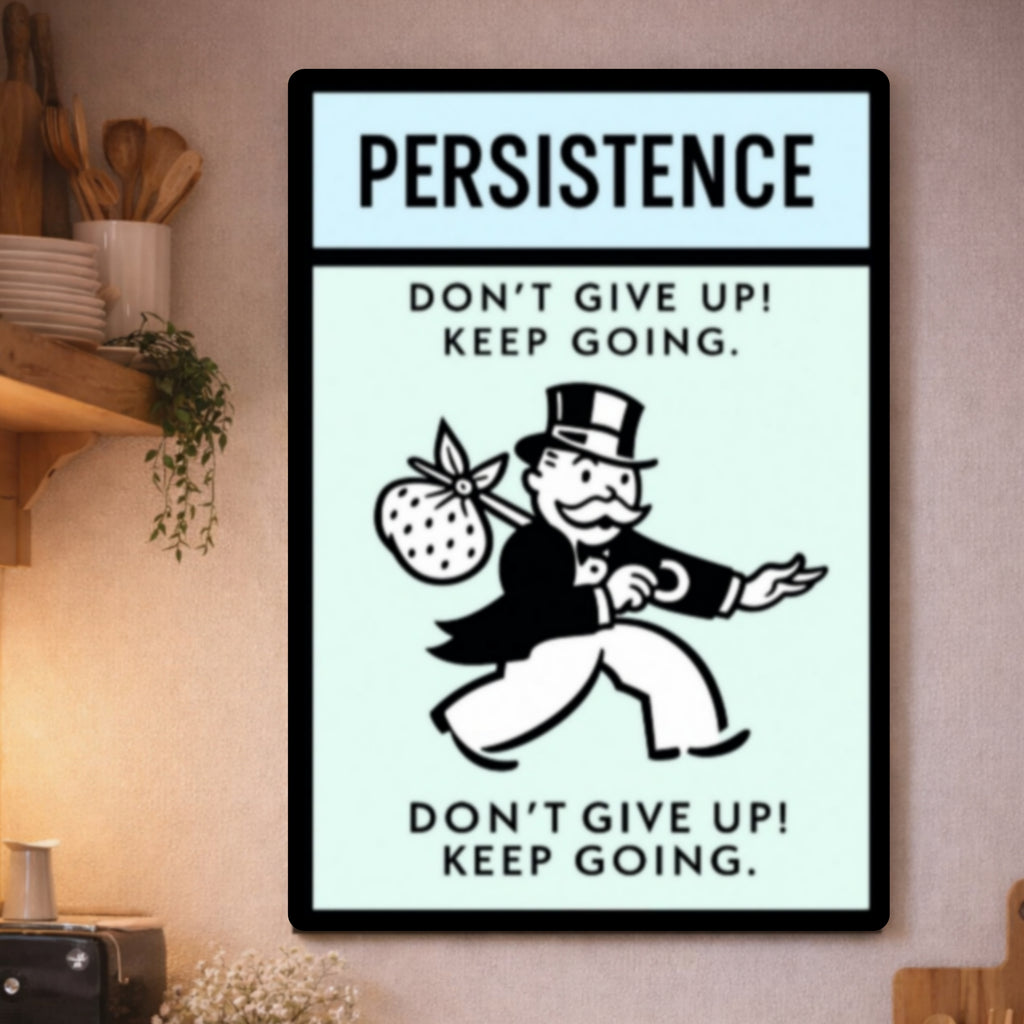Persistence Motivational Poster – Don’t Give Up Keep Going | Success Mindset Wall Art 13x19in