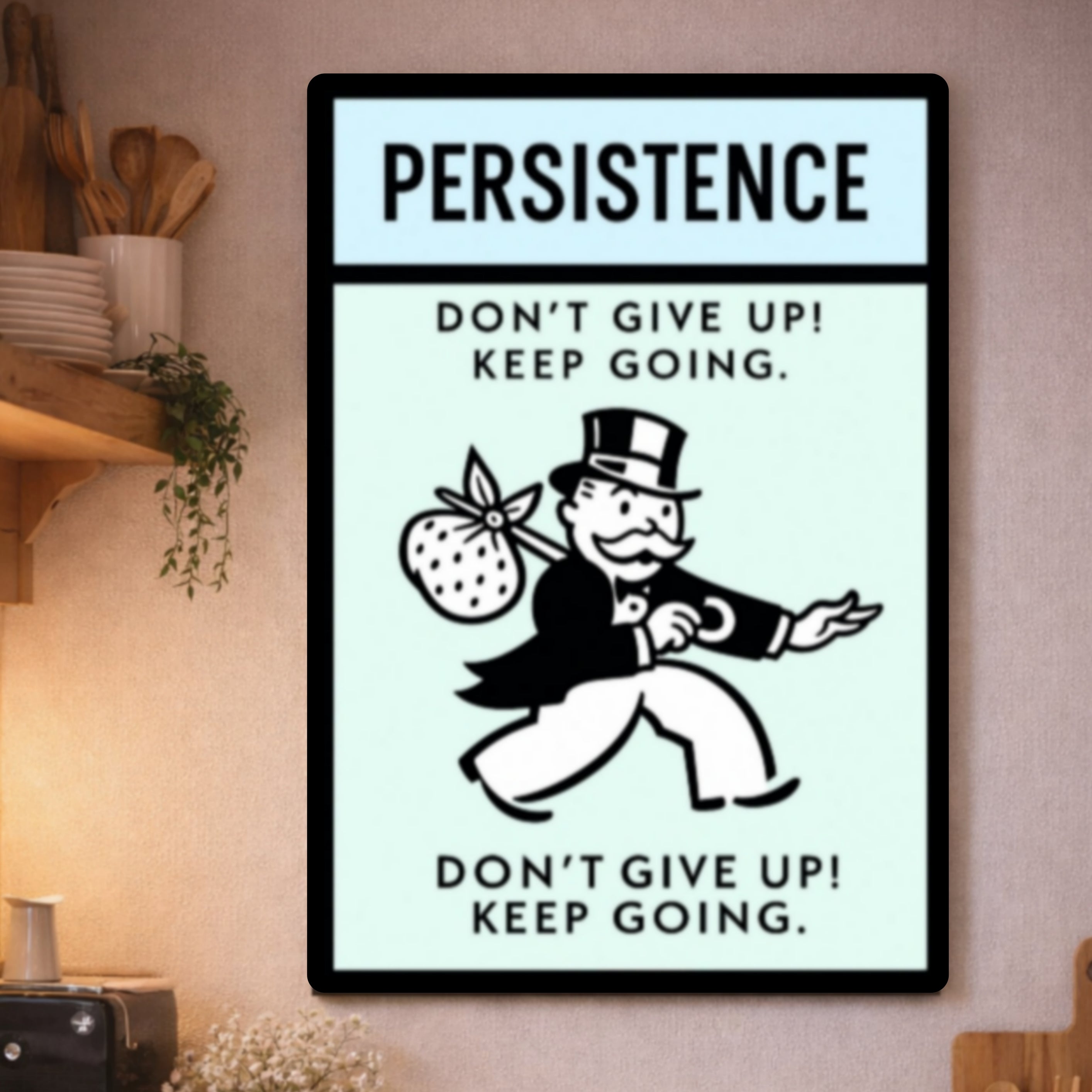 Persistence Motivational Poster – Don’t Give Up Keep Going | Success Mindset Wall Art 13x19in