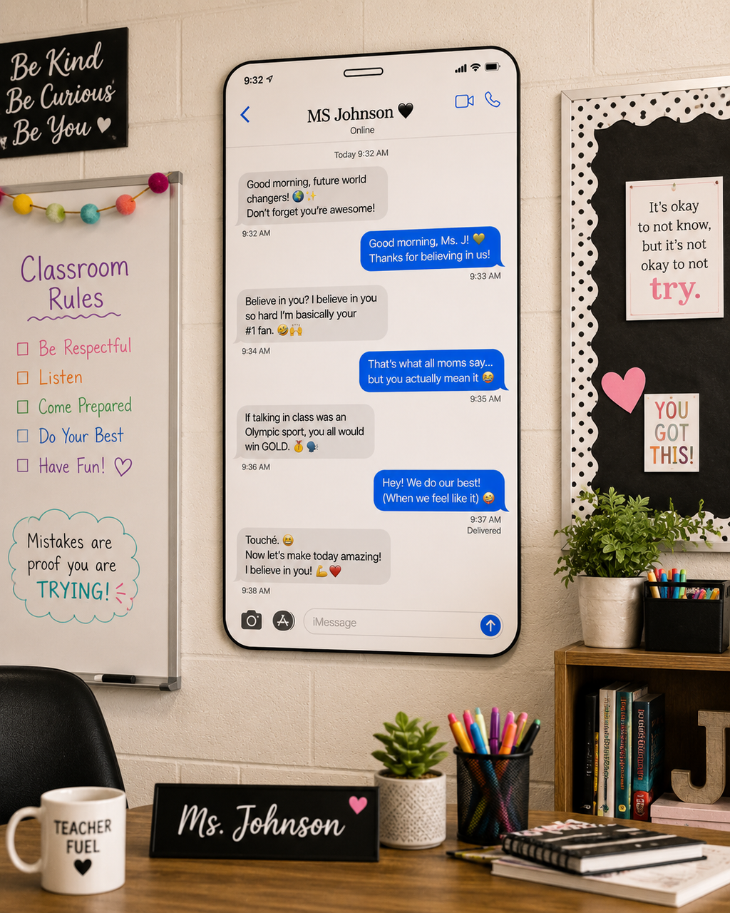 Personalized Text Message Wall Art | Custom Phone Conversation Sign | First Date Texts Gift | Personalized Couple Wall