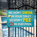 Funny Pool Sign Don’t Pee In Pool Humor Pool Rules Sign 13x19 Laminated Backyard Pool Decor Summer Sign