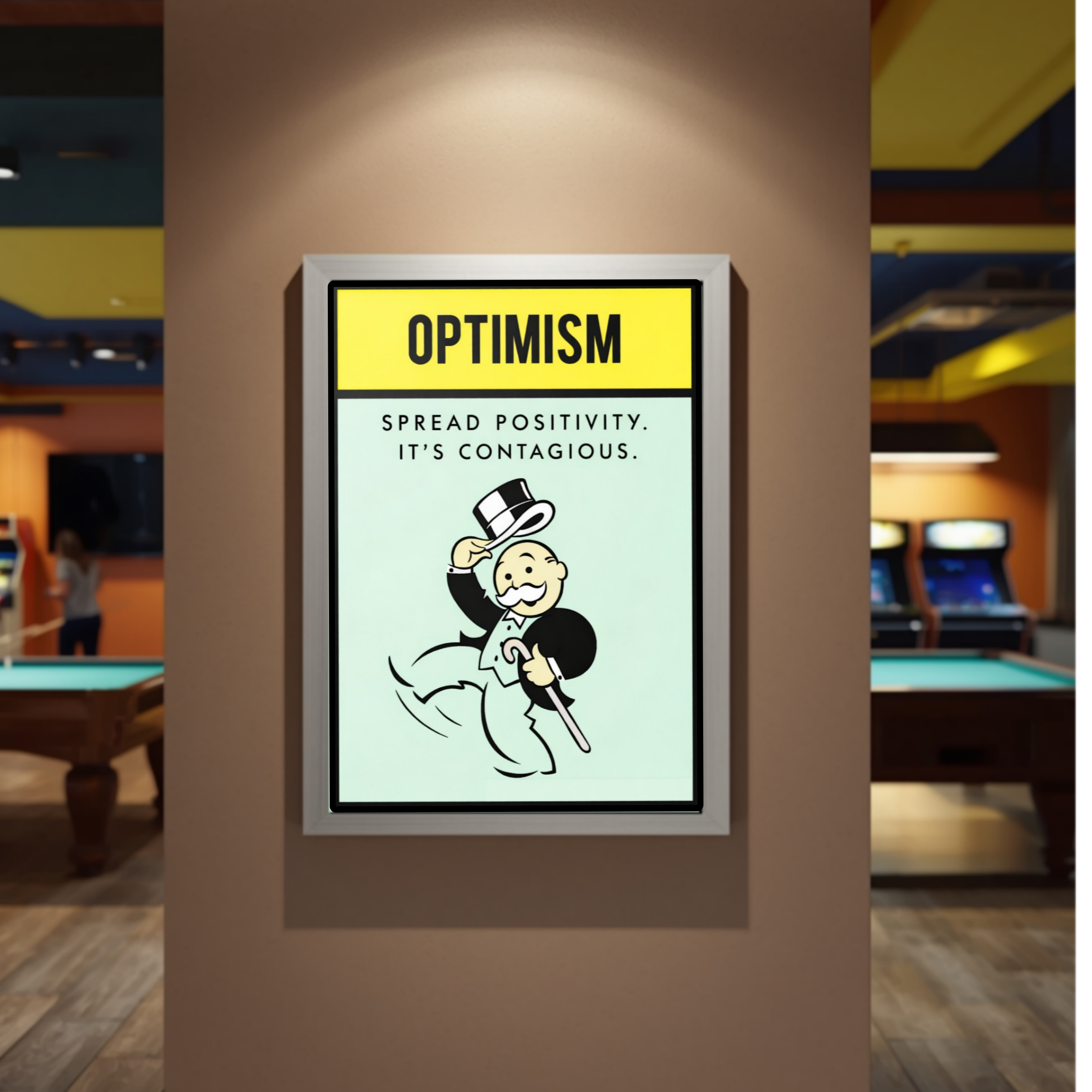 Optimism Spread Positivity Wall Art – Positive Mindset Laminated or Framed| Inspirational Office Decor