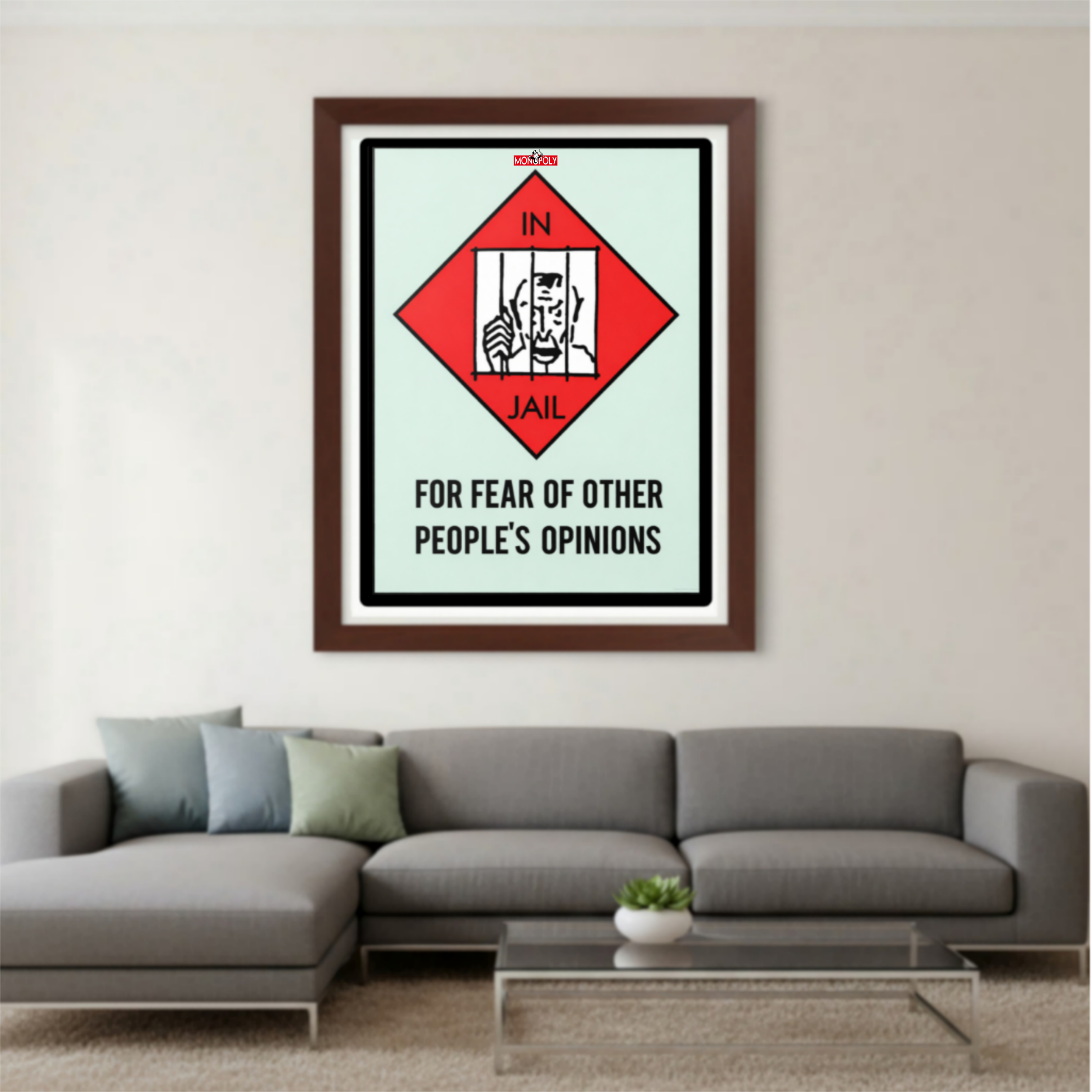In Jail for Other People’s Opinions Sign – Motivational Freedom 13x19in Laminated Print| Self Confidence Wall Art