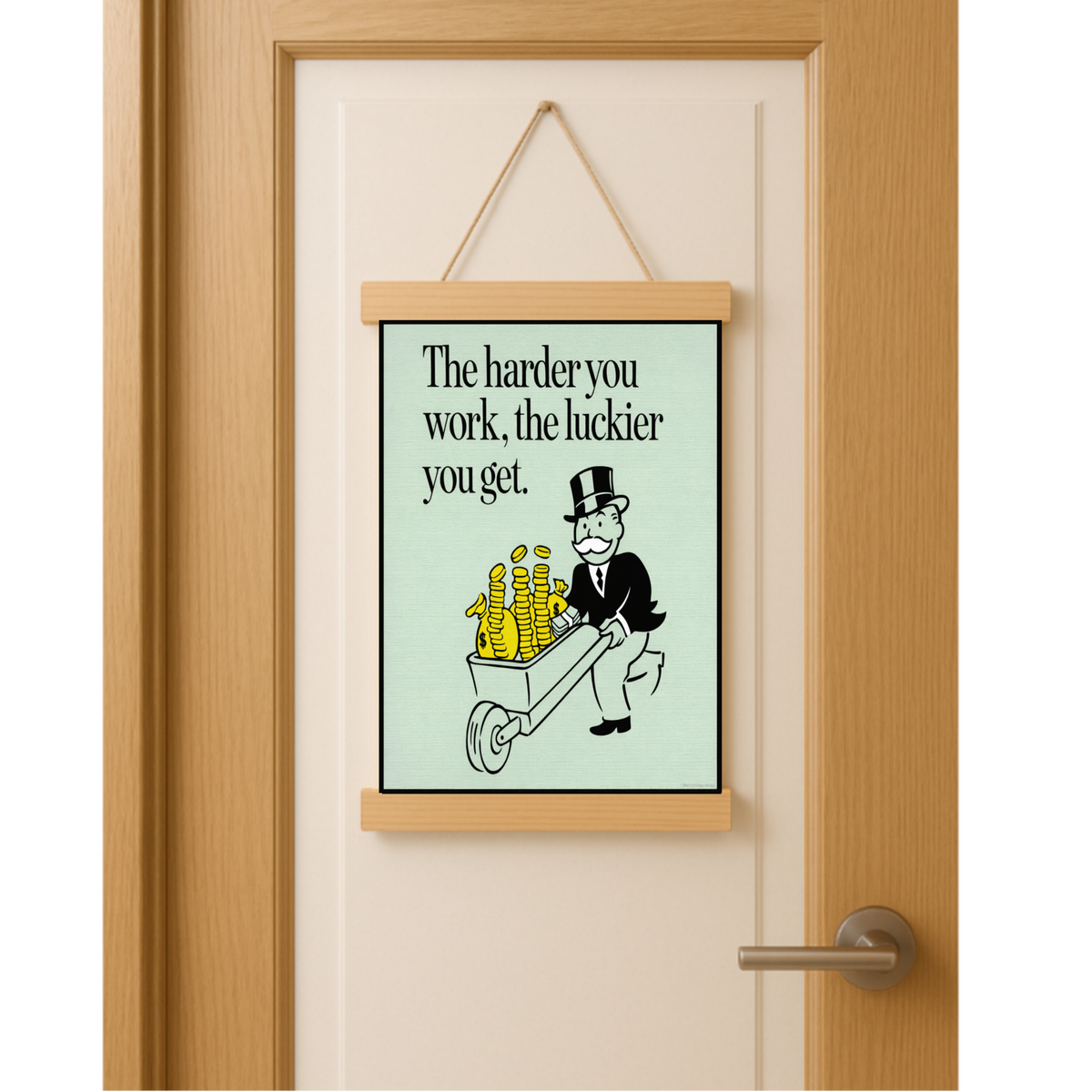The Harder You Work The Luckier You Get Poster – 13x19 Laminated Motivational Wall Art