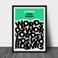 Motivational Wall Art Set Actions Over Words Purpose Over Popularity Progress Over Perfection Success Mindset Decor 13x19 Laminated