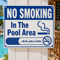 No Smoking In The Pool Area Sign 13x19 Laminated Pool Rules Decor Backyard Pool Safety No Smoking Wall Sign