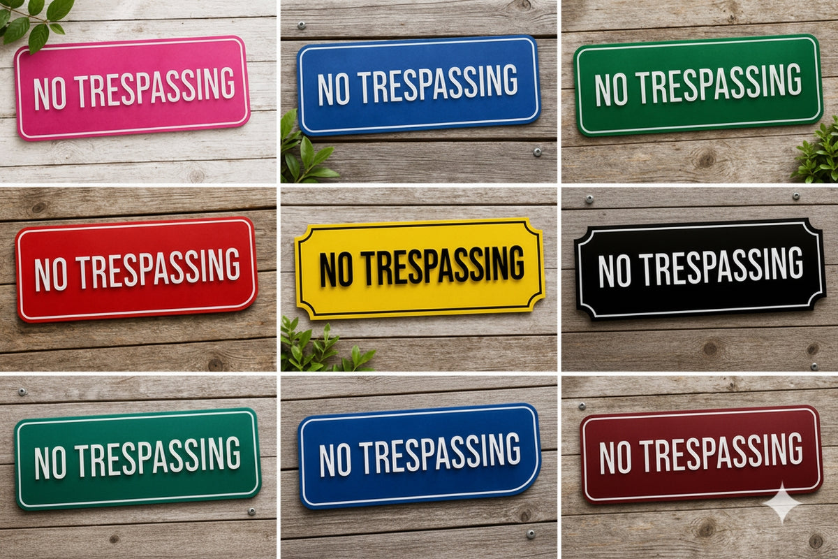No Trespassing Signs – Multiple Styles & Colors | Outdoor Property Warning Signs or 4x11)