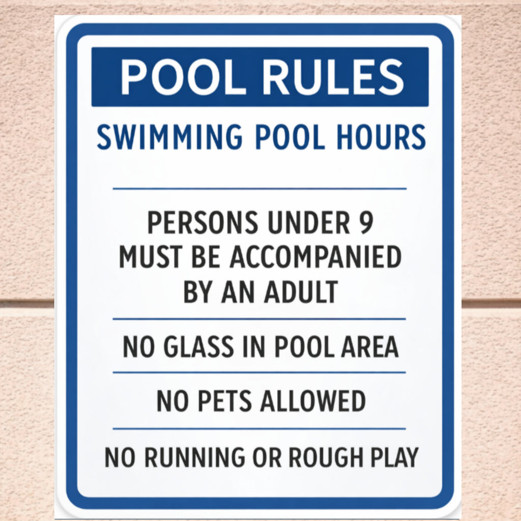 Pool Rules Sign Swimming Pool Safety Poster 13x19 Laminated Pool Area Rules Sign Outdoor Backyard Pool Decor