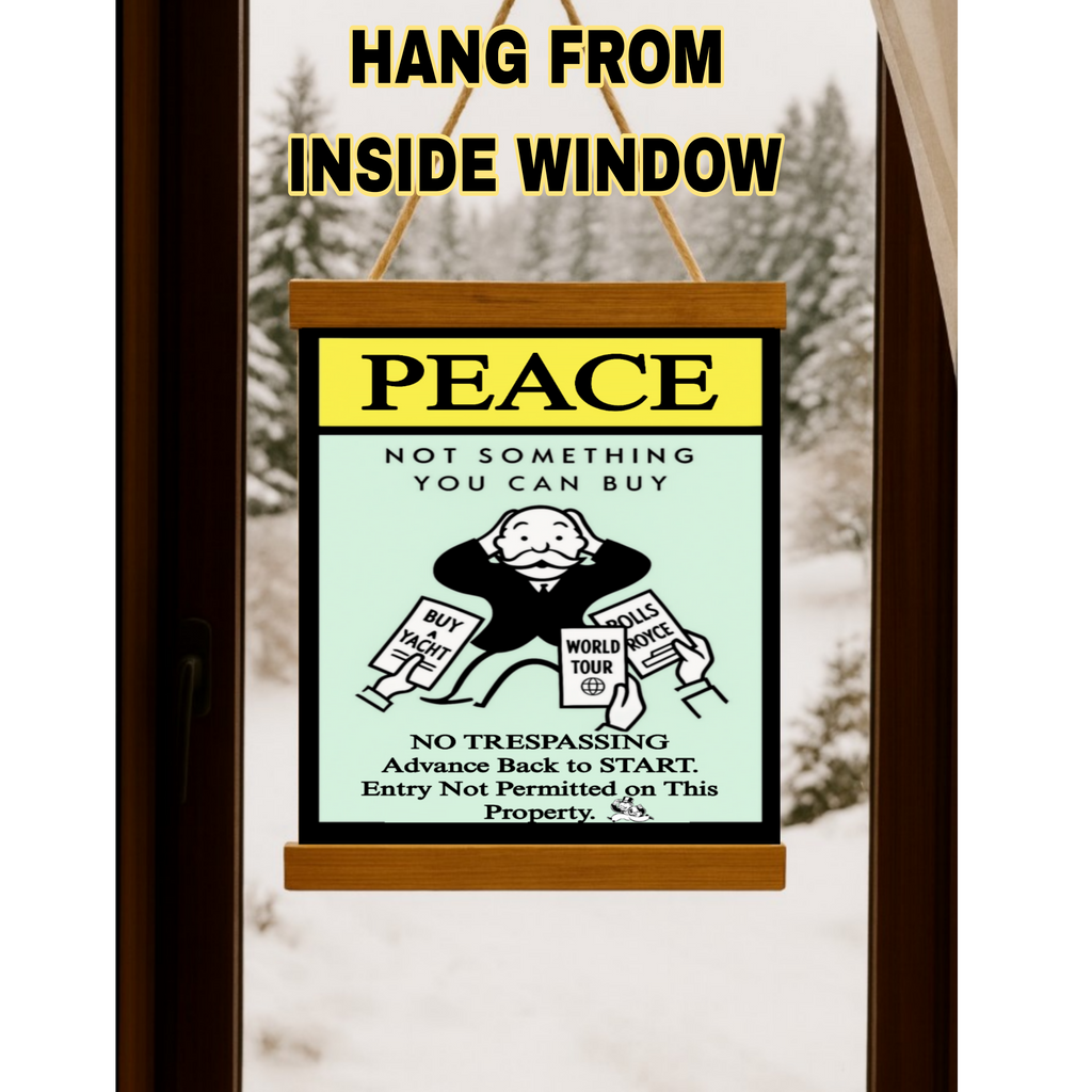 Peace Not Something You Can Buy Sign – Laminated No Trespassing Sign | Wealth Humor Property Sign | Front Door Warning Decor 13x
