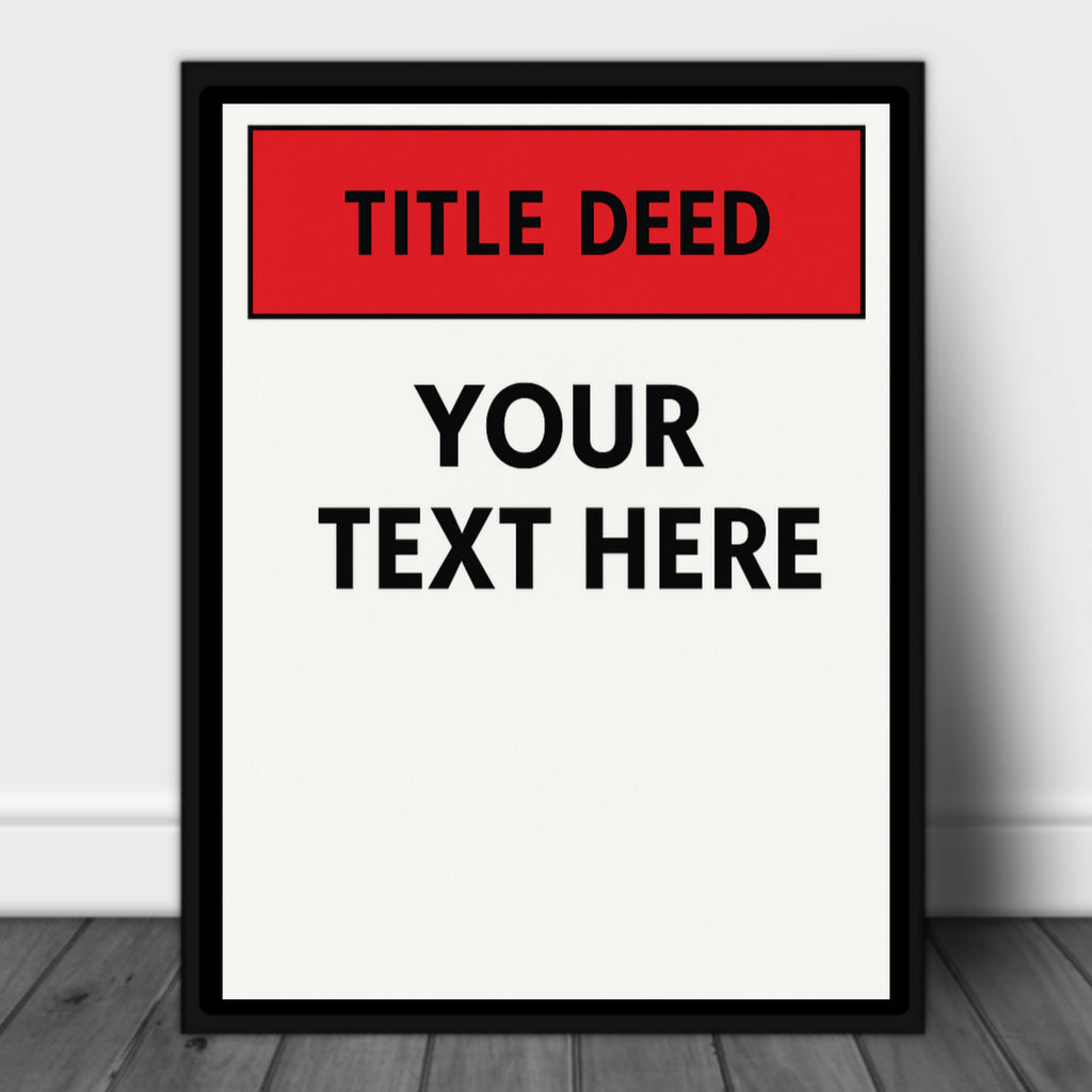 Custom Title Deed Sign Personalized Warning Sign Property Sign 13x19 Laminated Custom Text Sign Home Security Decor