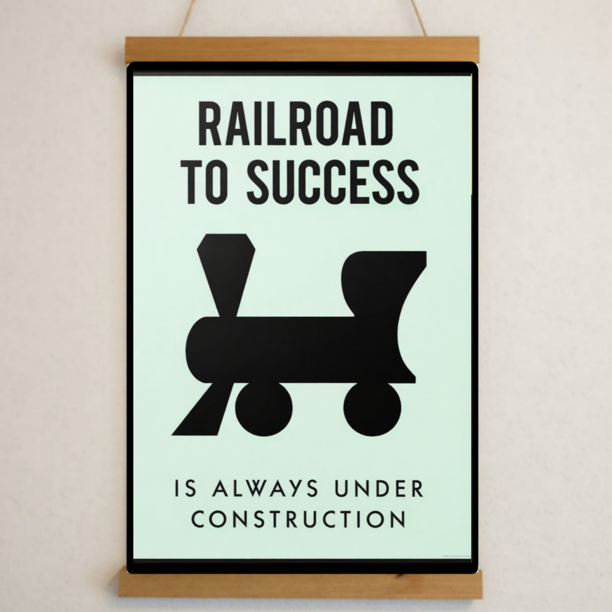Railroad to Success Wall Art – Entrepreneur Motivation 13x19in Laminated or Framed| Business Mindset Decor