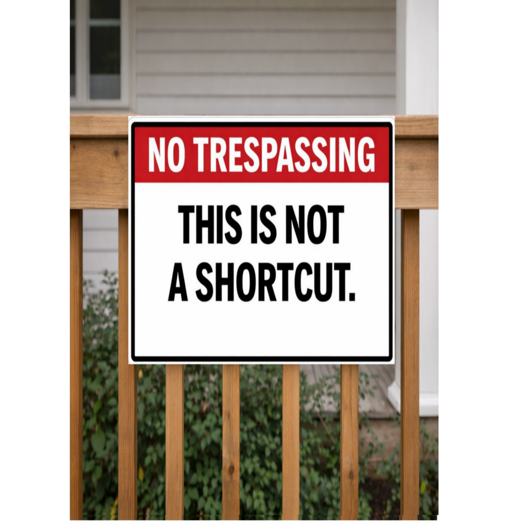 No Trespassing This Is Not A Shortcut Sign 13x19 Laminated Outdoor Warning Sign Private Property Yard Sign Funny Security Sign