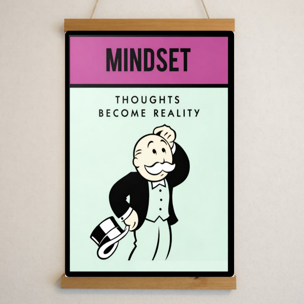 Mindset Wall Art Thoughts Become Reality Motivational Poster 13x19 Laminated Success Mindset Decor Inspirational Office Wall Art