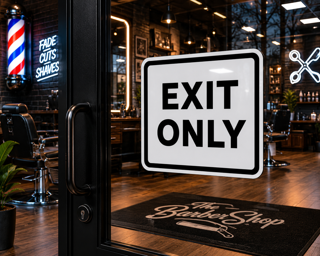 Exit Enter Signs Set | 12x12 Laminated Business Signs | Modern Office Decor | Glossy Wall Signs