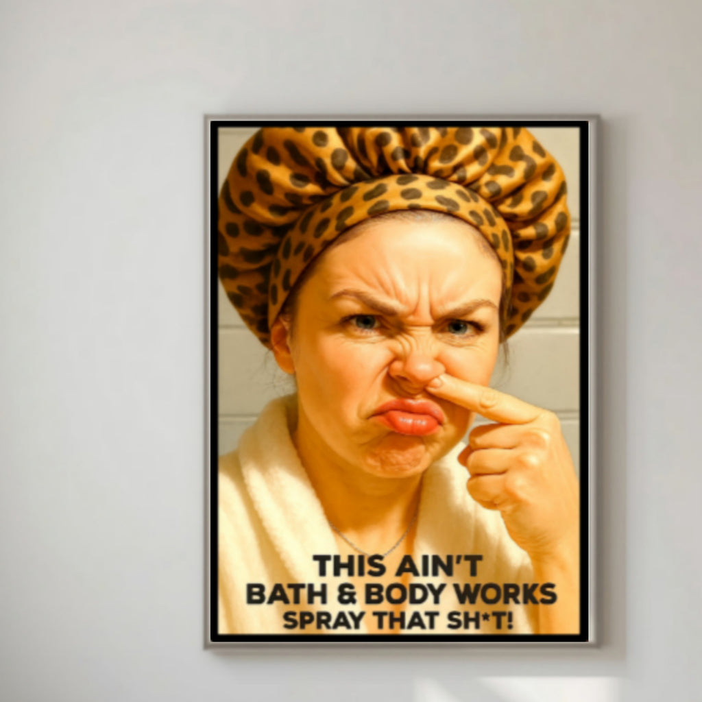 Funny Bathroom Sign Spray That Sh*t Bathroom Humor Wall Art 13x19 Laminated Restroom Decor Bold Funny Toilet Sign Home Decor