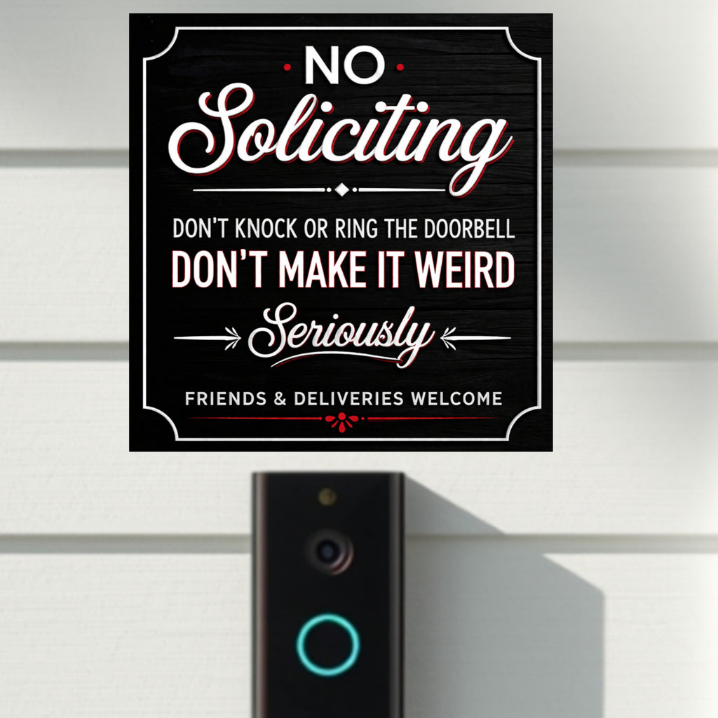 Modern No Soliciting Door Sign Funny Stylish Home Decor Front Door Statement Sign 6X9IN