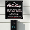 Modern No Soliciting Door Sign Funny Stylish Home Decor Front Door Statement Sign 6X9IN