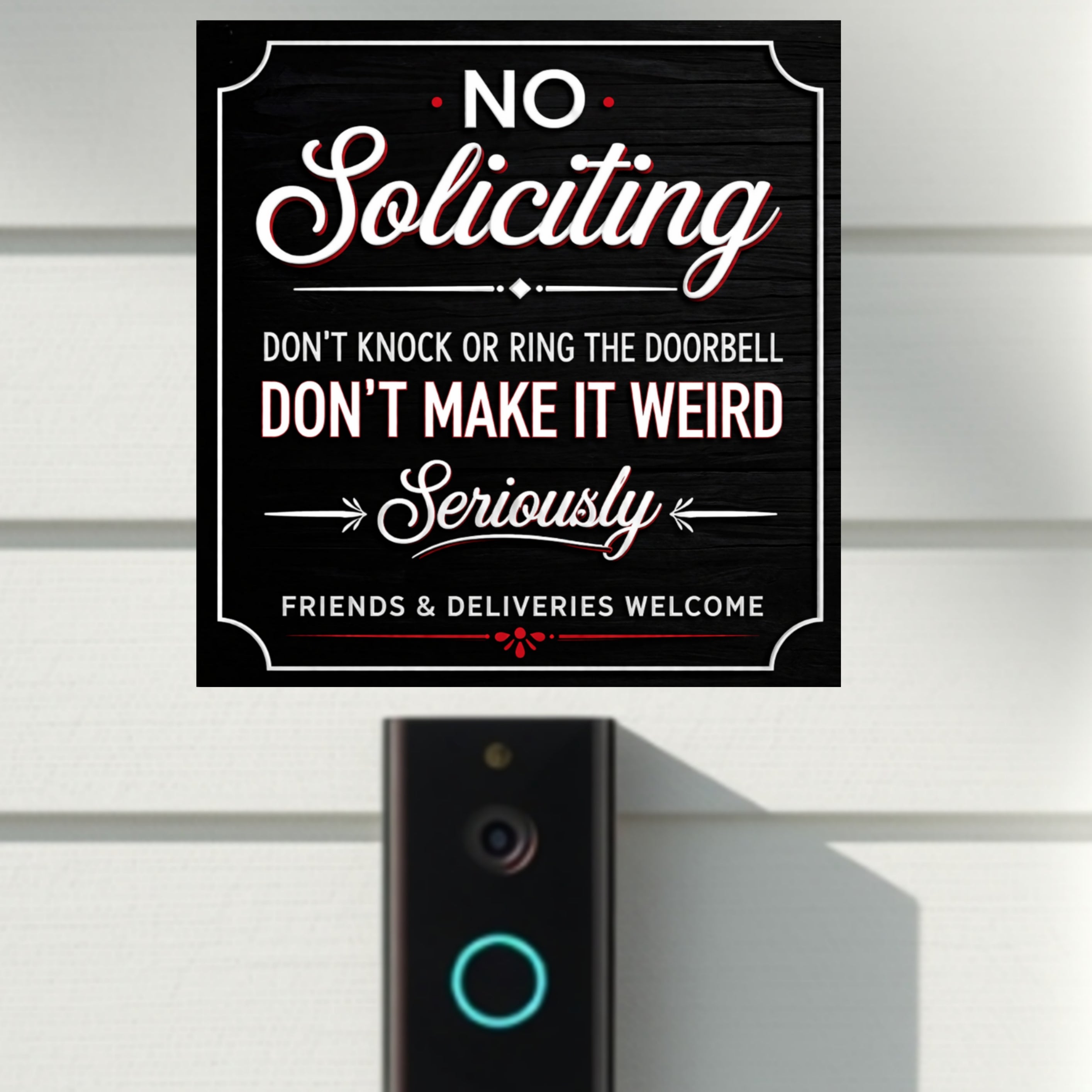 Modern No Soliciting Door Sign Funny Stylish Home Decor Front Door Statement Sign 6X9IN